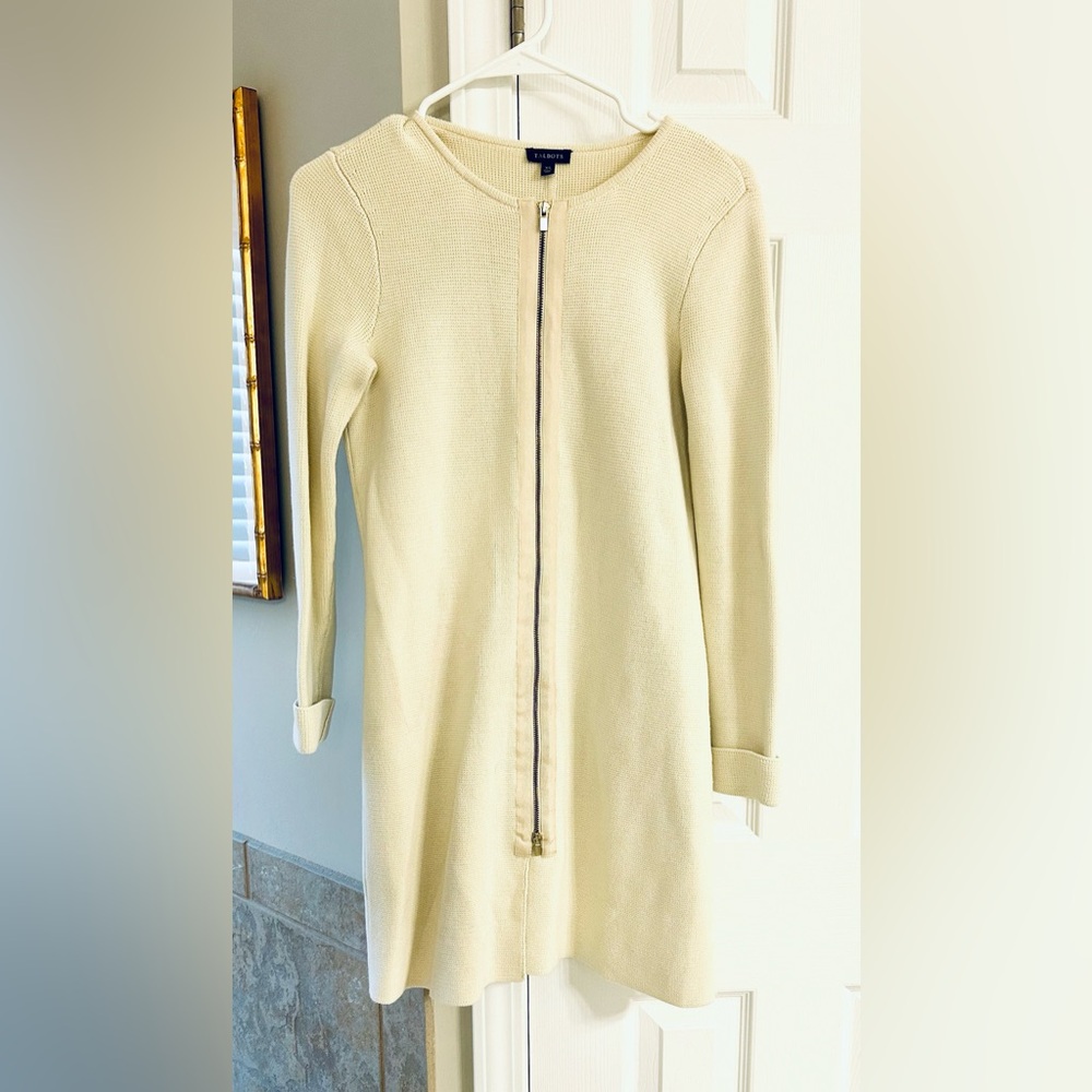 Talbots Cream Long Sleeve Cardigan with Zipper